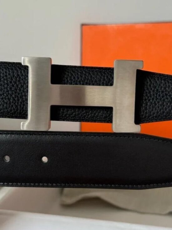 Hermès Black Reversible Belt 95cm - New with Box main image 5